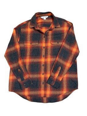 OLD NAVY Taylor Swift Evermore Plaid Flannel Boyfriend Shirt XS